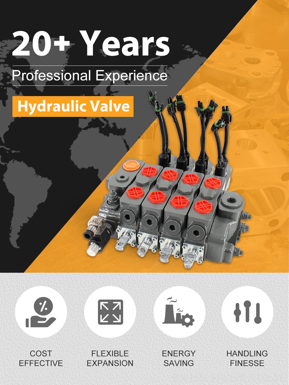 HSDLS180-Electric unloading valve Manual 4 Spool Sectional Directional Valve detailed image
